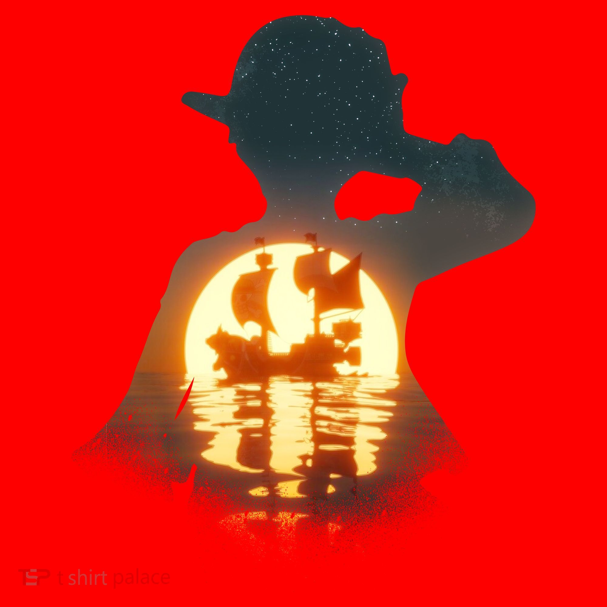 Cool Pirate Sunset Sunrise Santa Hat