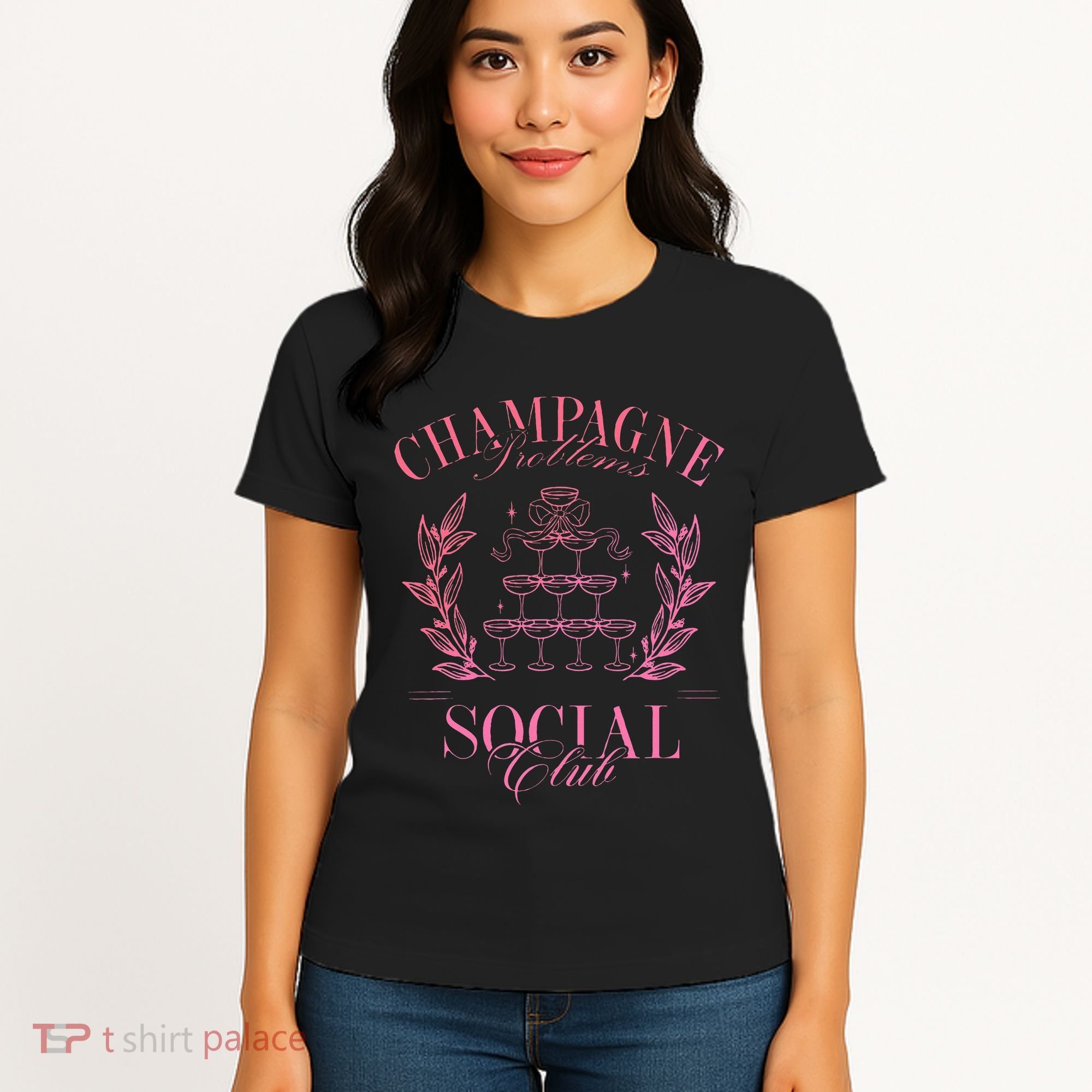 Champagne Problems Social Club Apparel Women's T-Shirt