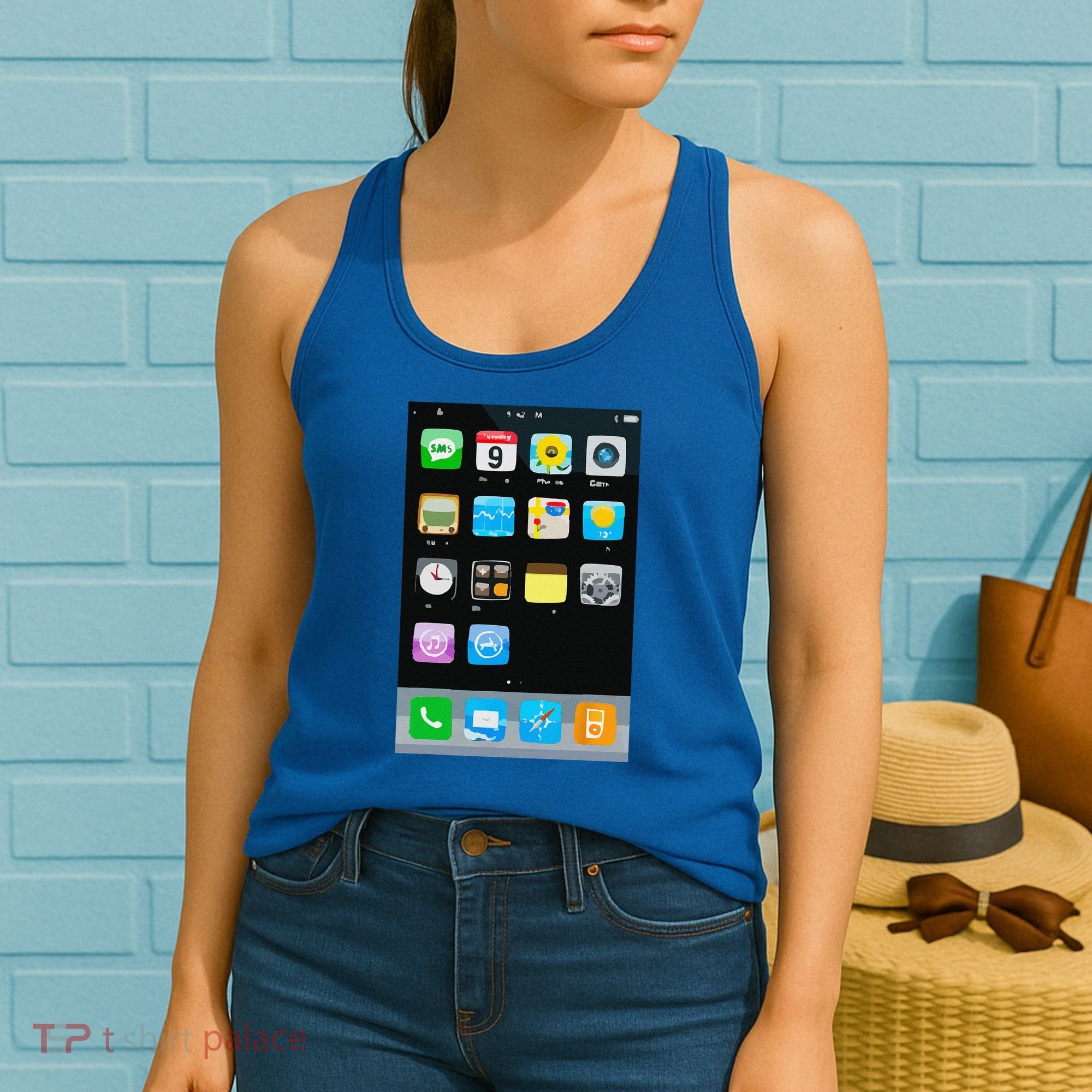 Cell Phone Smartphone Mobile App Halloween Costume Women's Tank Top
