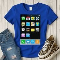 Cell Phone Smartphone Mobile App Halloween Costume Women's T-Shirt thumb 3
