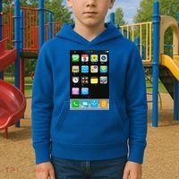Cell Phone Smartphone Mobile App Halloween Costume Kids Hoodie thumb 2