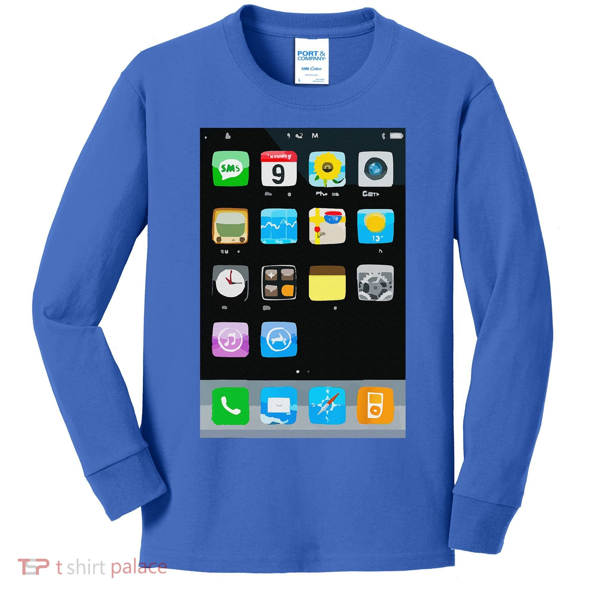 Cell Phone Smartphone Mobile App Halloween Costume Kids Long Sleeve Shirt