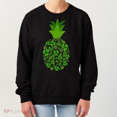 Cute Pineapple Shamrock Leaf Clover Saint Patrick's Day Women's Sweatshirt