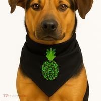 Cute Pineapple Shamrock Leaf Clover Saint Patrick's Day USA-Made Doggie Bandana thumb 1