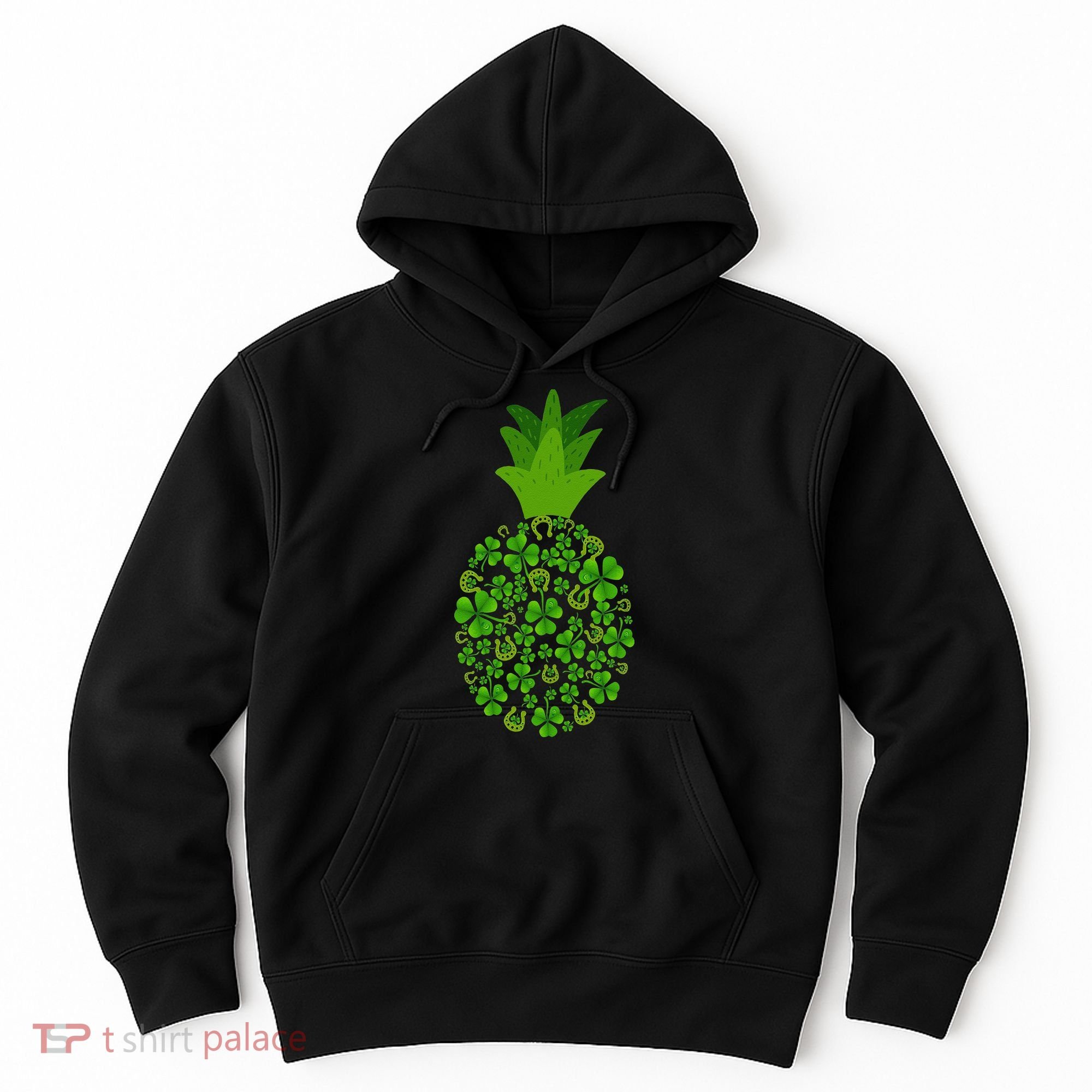 Cute Pineapple Shamrock Leaf Clover Saint Patrick's Day Hoodie