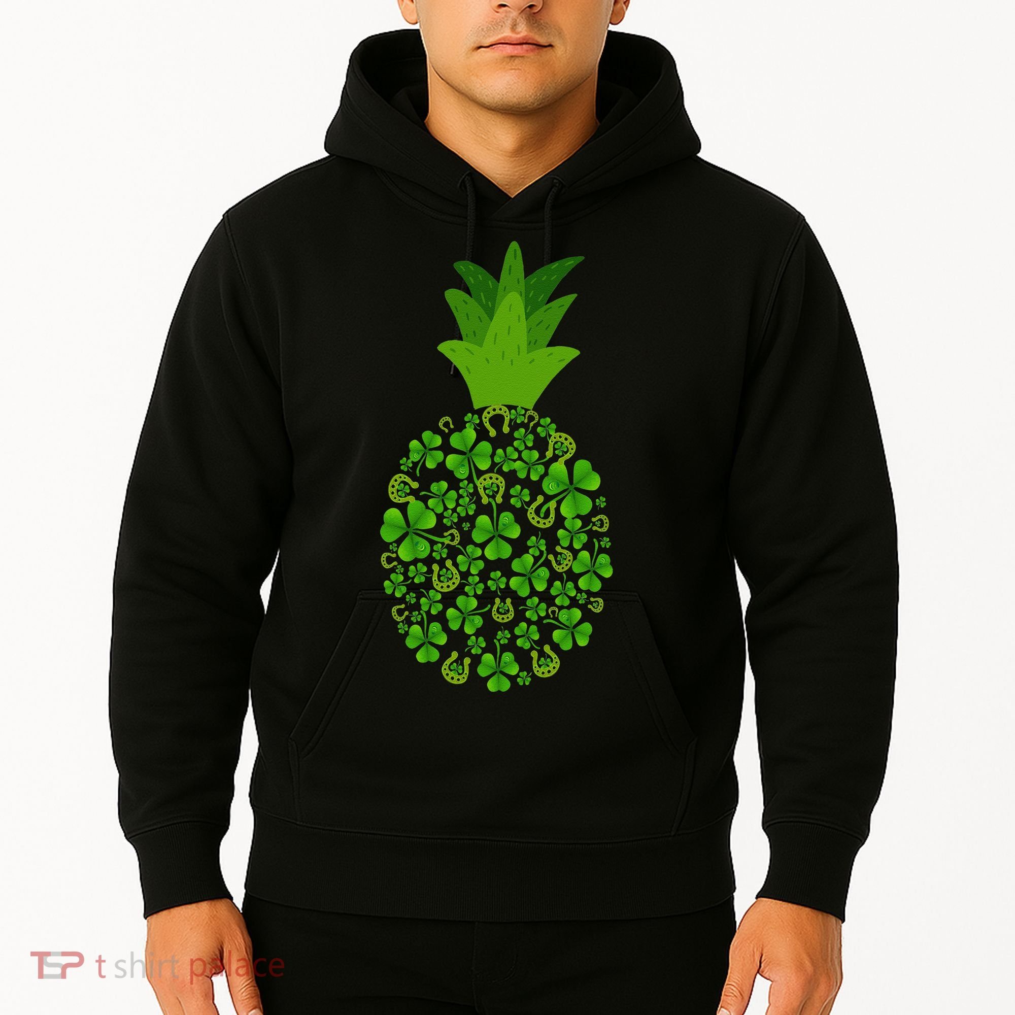 Cute Pineapple Shamrock Leaf Clover Saint Patrick's Day Hoodie