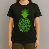 Cute Pineapple Shamrock Leaf Clover Saint Patrick's Day T-Shirt thumb 4