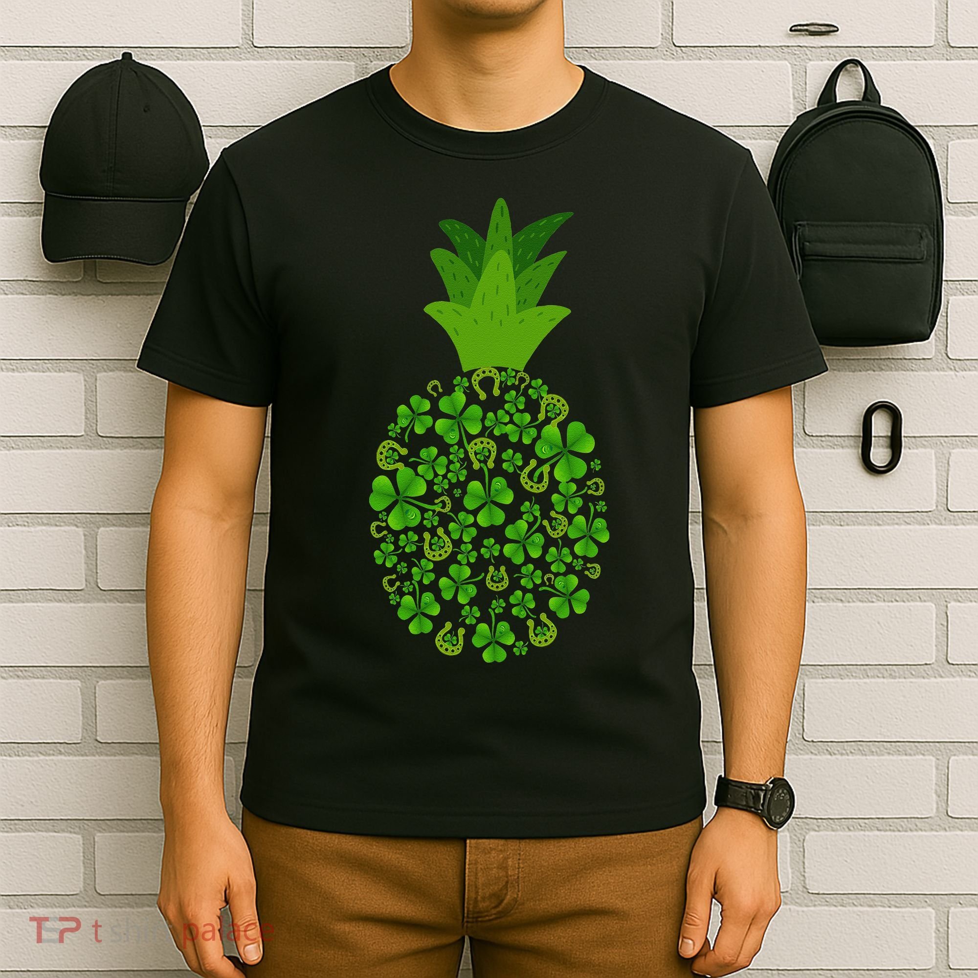 Cute Pineapple Shamrock Leaf Clover Saint Patrick's Day T-Shirt