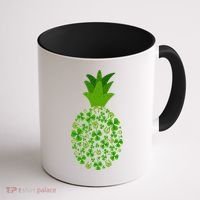 Cute Pineapple Shamrock Leaf Clover Saint Patrick's Day Coffee Mug thumb 1
