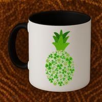 Cute Pineapple Shamrock Leaf Clover Saint Patrick's Day Coffee Mug thumb 2