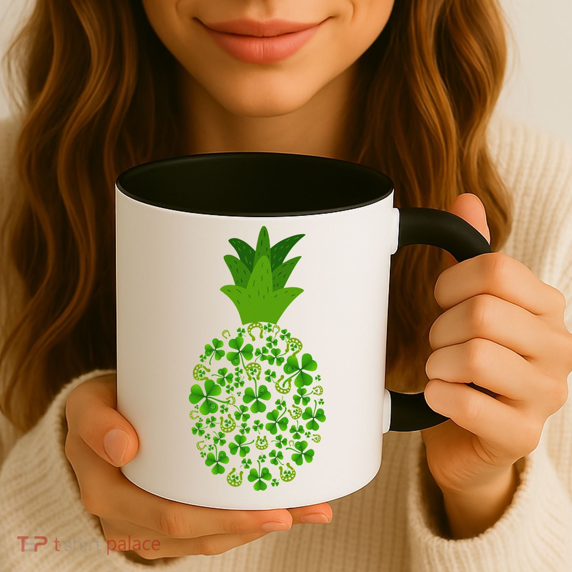 Cute Pineapple Shamrock Leaf Clover Saint Patrick's Day Coffee Mug