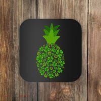 Cute Pineapple Shamrock Leaf Clover Saint Patrick's Day Coaster thumb 0
