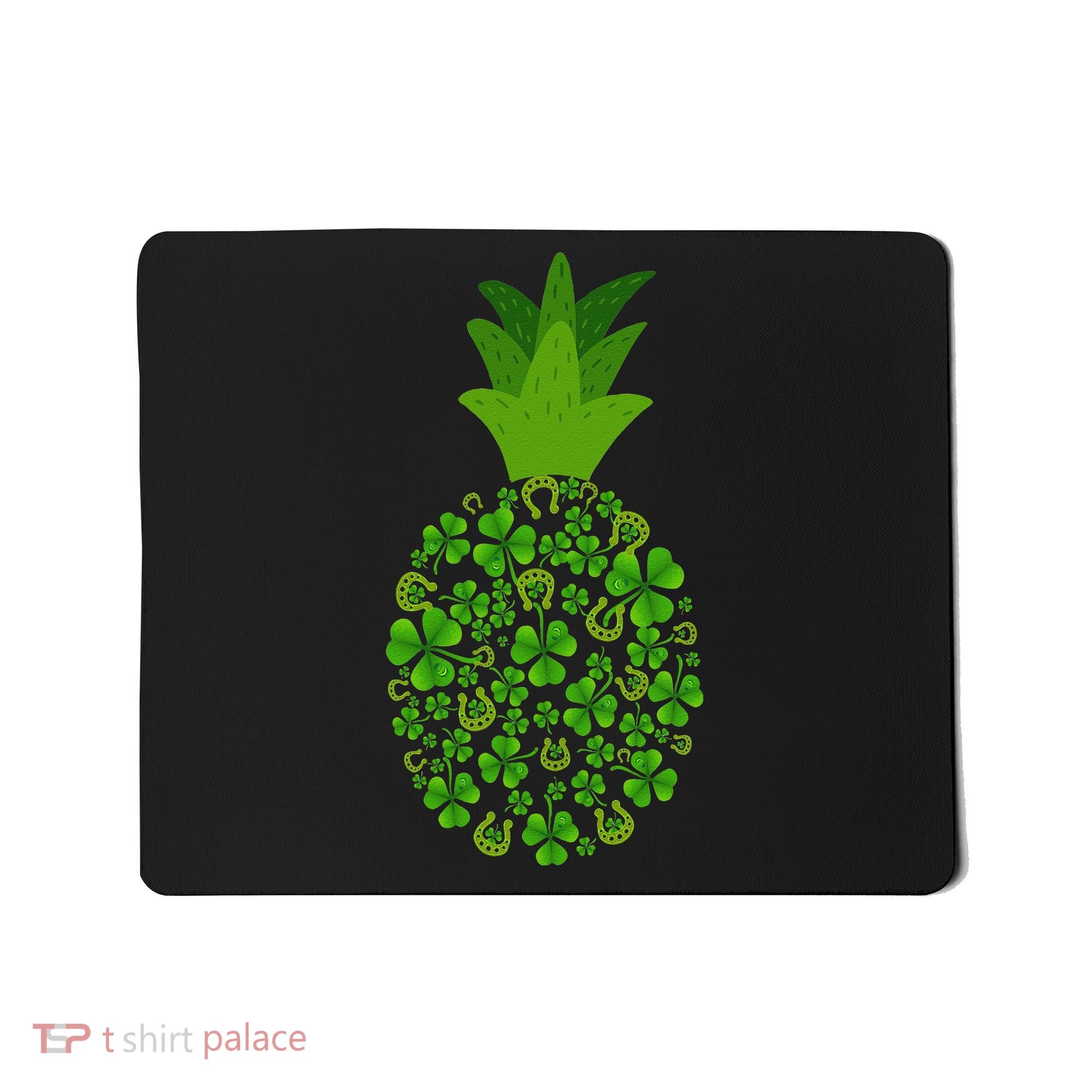 Cute Pineapple Shamrock Leaf Clover Saint Patrick's Day Mousepad