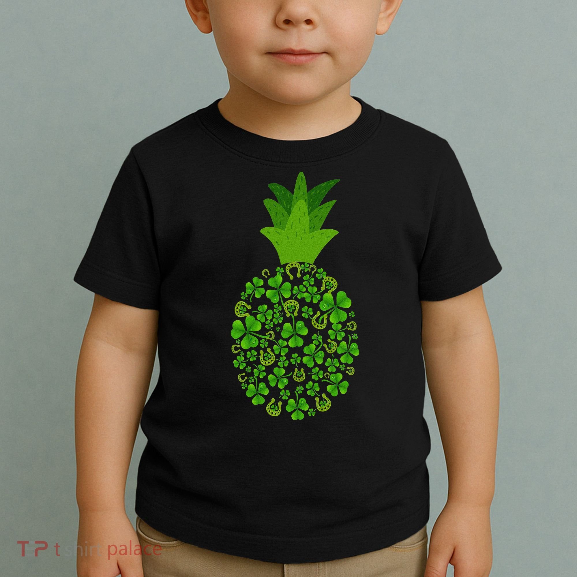Cute Pineapple Shamrock Leaf Clover Saint Patrick's Day Toddler T-Shirt