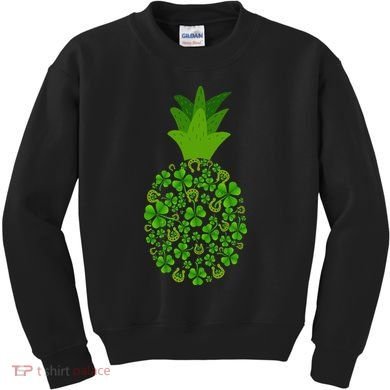 Cute Pineapple Shamrock Leaf Clover Saint Patrick's Day Kids Sweatshirt