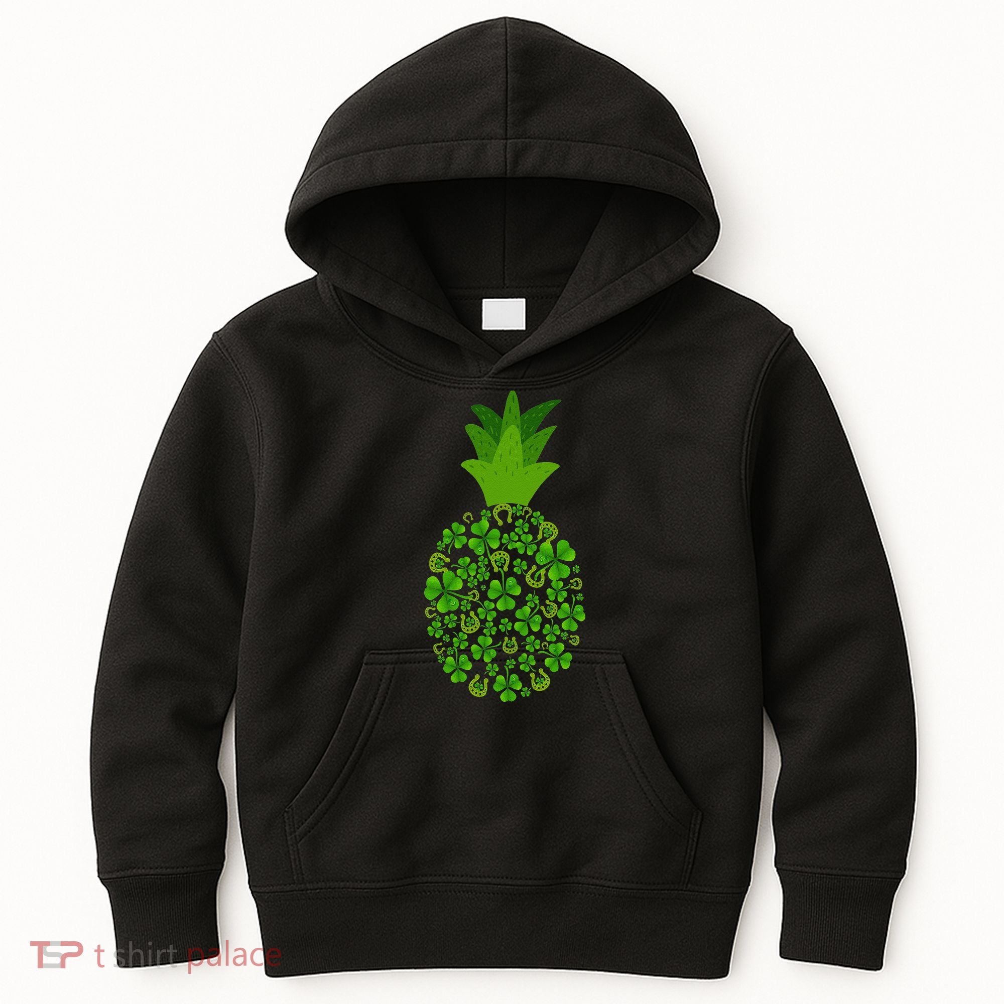 Cute Pineapple Shamrock Leaf Clover Saint Patrick's Day Kids Hoodie