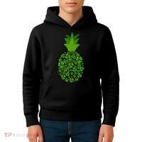 Cute Pineapple Shamrock Leaf Clover Saint Patrick's Day Kids Hoodie thumb 4