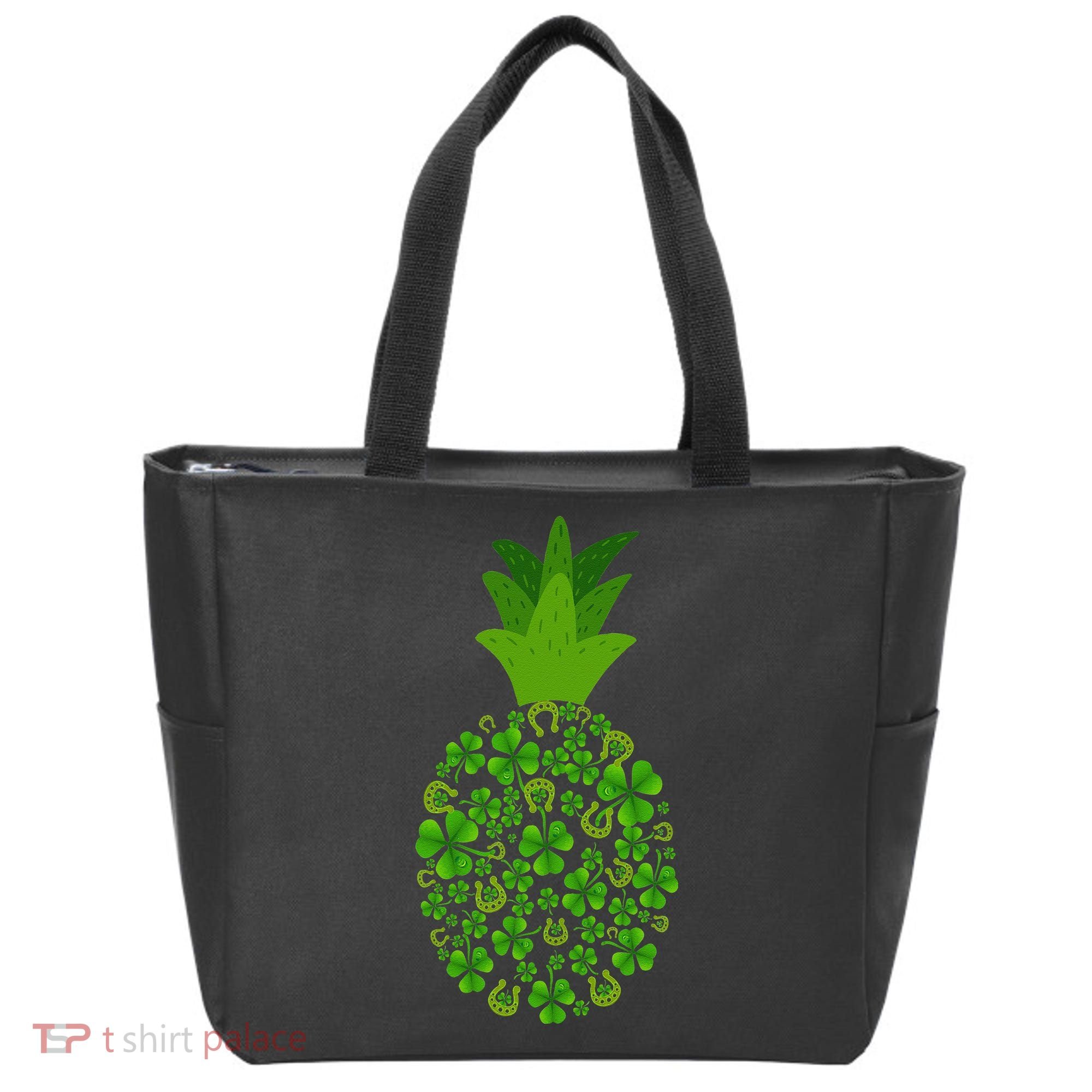 Cute Pineapple Shamrock Leaf Clover Saint Patrick's Day Tote Bag