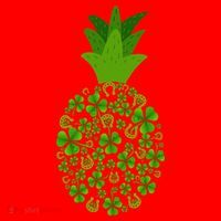 Cute Pineapple Shamrock Leaf Clover Saint Patrick's Day Santa Hat thumb 1