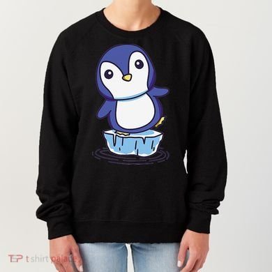 Cute Penguin Standing On An Ice Floe Women's Sweatshirt