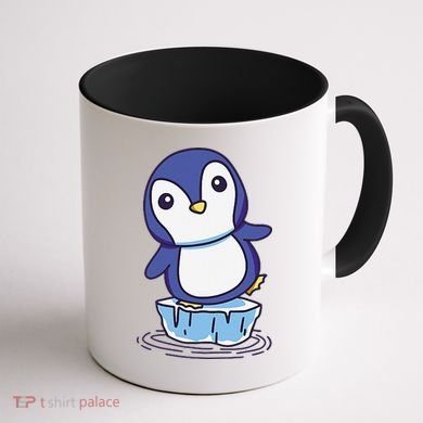 Cute Penguin Standing On An Ice Floe Coffee Mug back