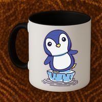 Cute Penguin Standing On An Ice Floe Coffee Mug thumb 2
