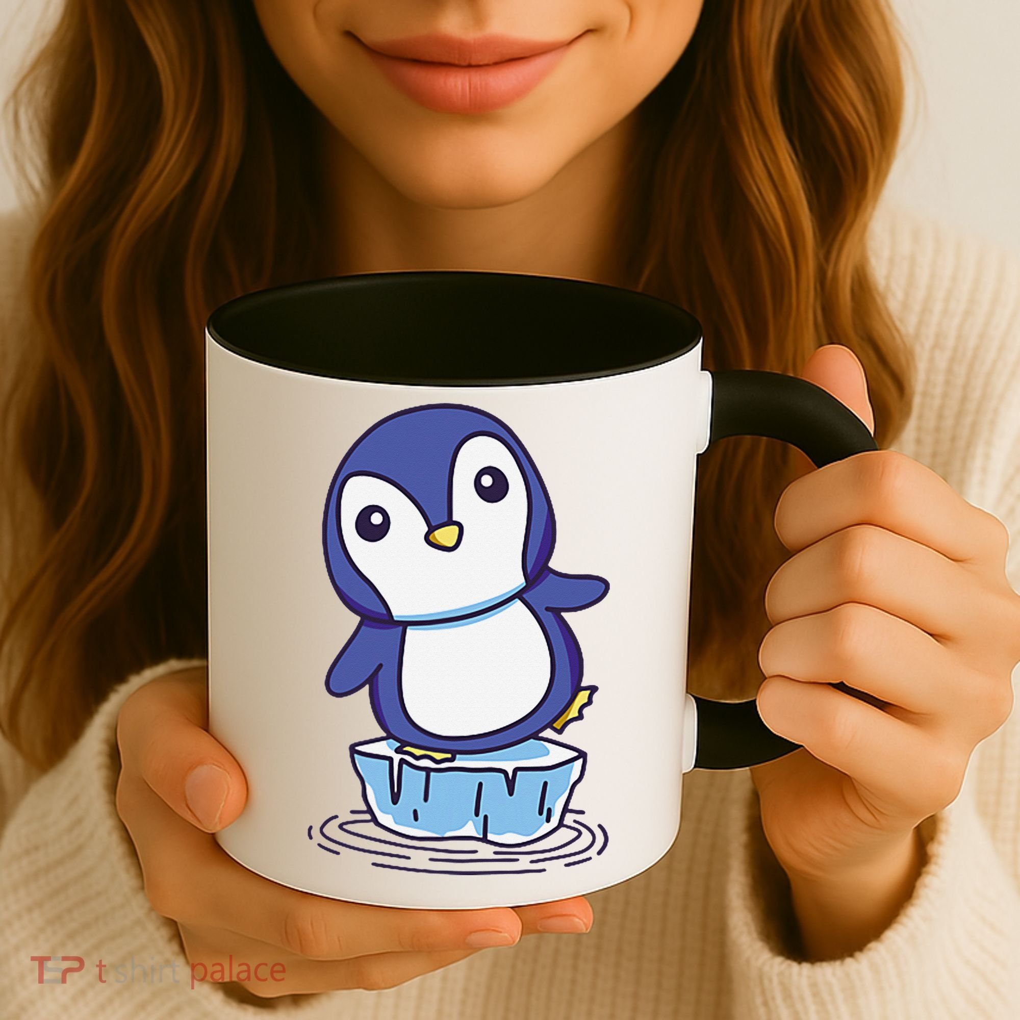 Cute Penguin Standing On An Ice Floe Coffee Mug