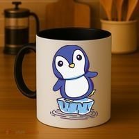 Cute Penguin Standing On An Ice Floe Coffee Mug thumb 4