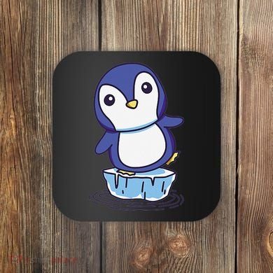 Cute Penguin Standing On An Ice Floe Coaster