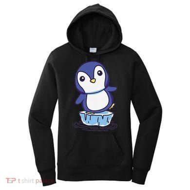 Cute Penguin Standing On An Ice Floe Women's Hoodie