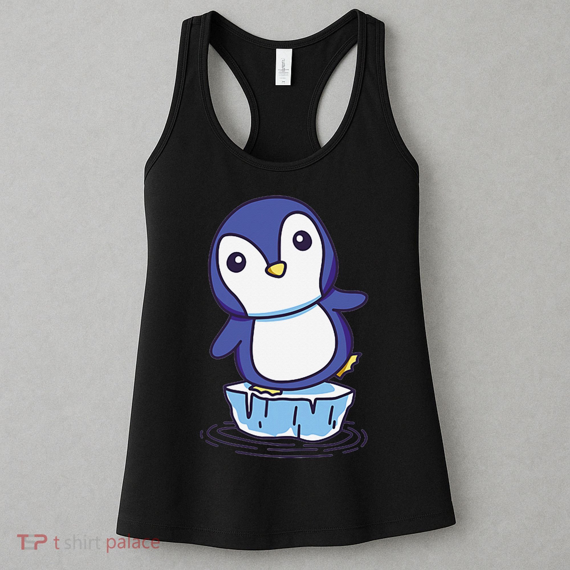 Cute Penguin Standing On An Ice Floe Women's Tank Top