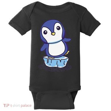 Cute Penguin Standing On An Ice Floe Baby Bodysuit