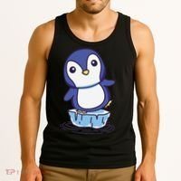 Cute Penguin Standing On An Ice Floe Tank Top thumb 3