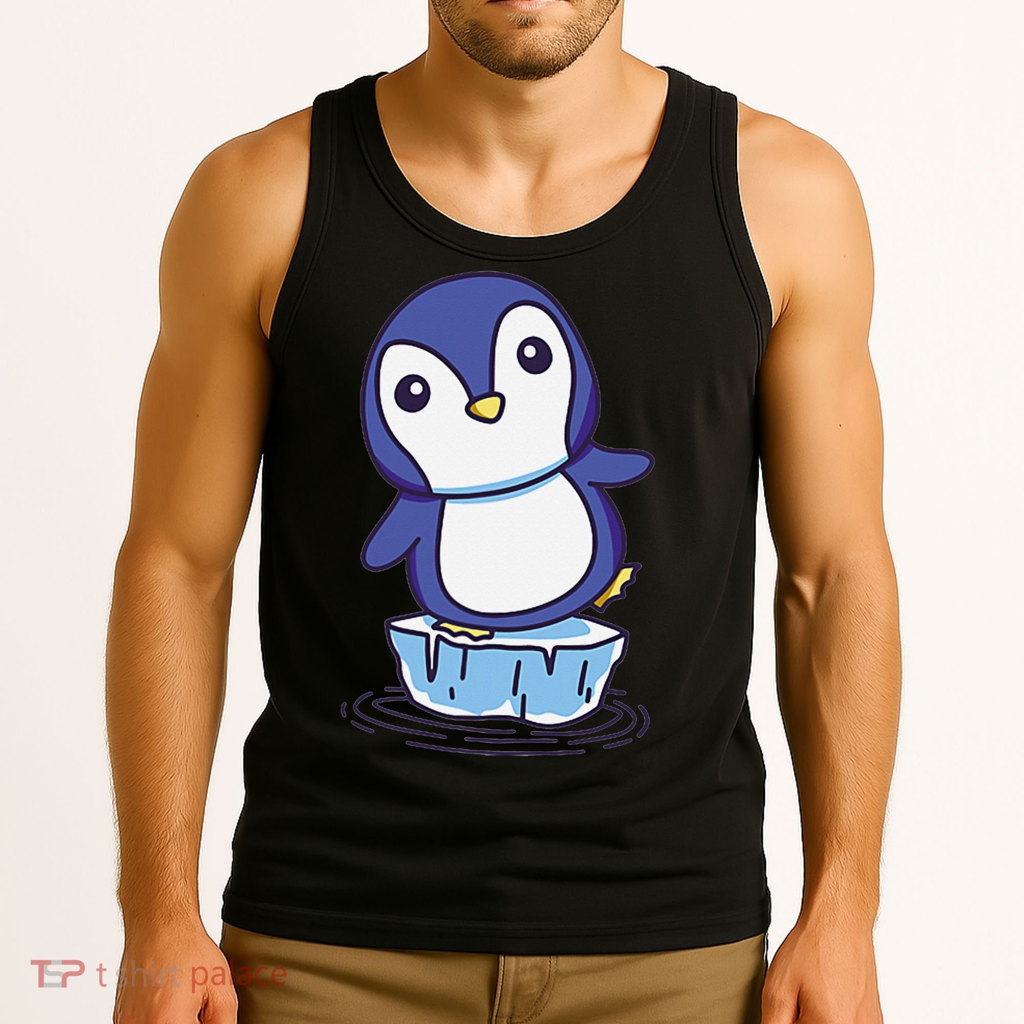 Cute Penguin Standing On An Ice Floe Tank Top