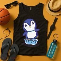 Cute Penguin Standing On An Ice Floe Tank Top thumb 4