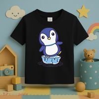 Cute Penguin Standing On An Ice Floe Toddler T-Shirt thumb 3
