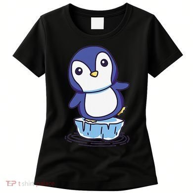 Cute Penguin Standing On An Ice Floe Women's T-Shirt