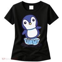 Cute Penguin Standing On An Ice Floe Women's T-Shirt thumb 0