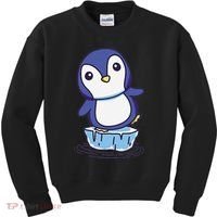 Cute Penguin Standing On An Ice Floe Kids Sweatshirt thumb 0