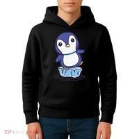 Cute Penguin Standing On An Ice Floe Kids Hoodie thumb 4