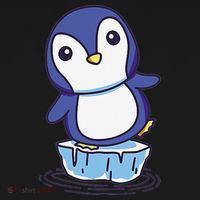 Cute Penguin Standing On An Ice Floe Kids Hoodie thumb 5