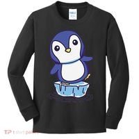 Cute Penguin Standing On An Ice Floe Kids Long Sleeve Shirt thumb 0
