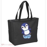 Cute Penguin Standing On An Ice Floe Tote Bag thumb 2