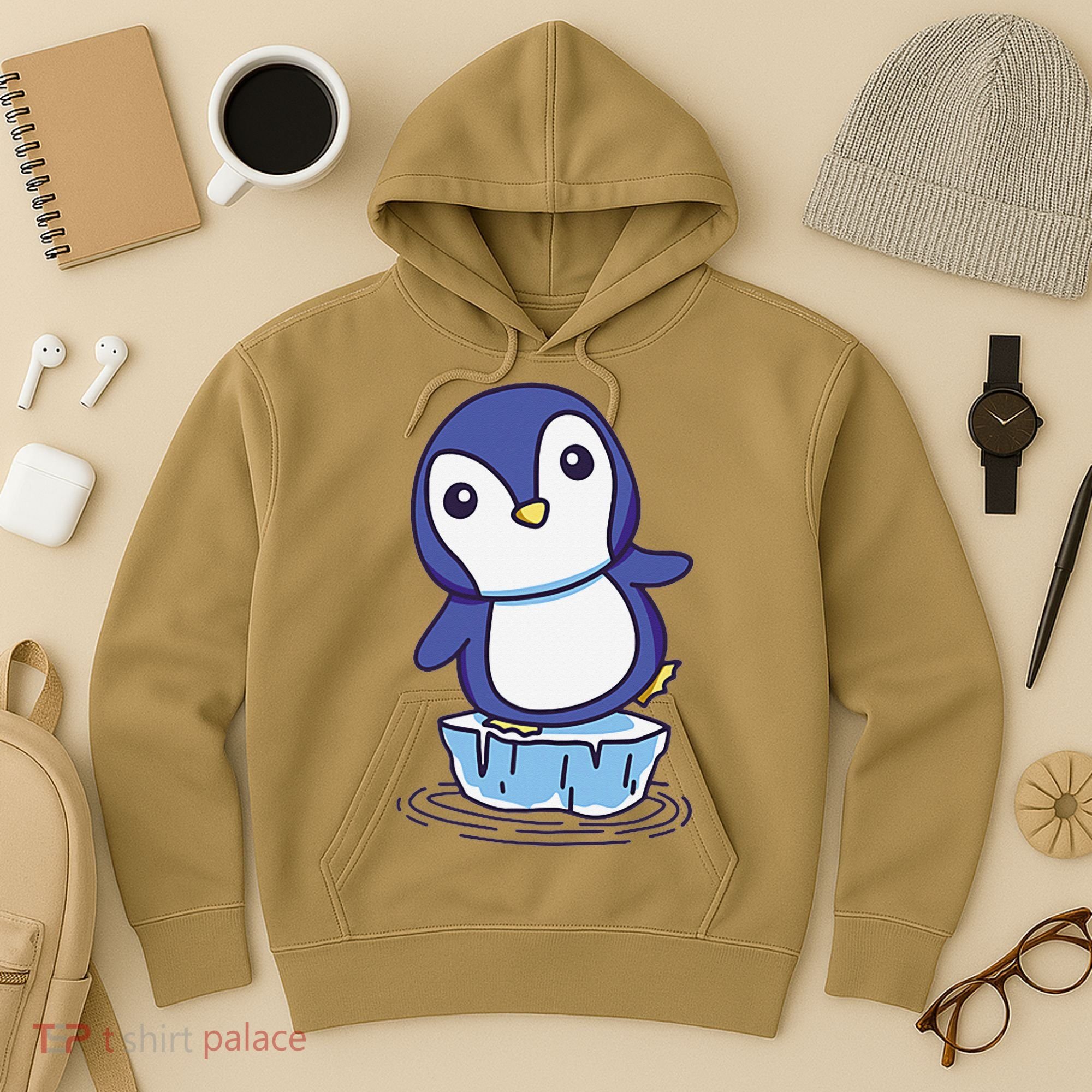 Cute Penguin Standing On An Ice Floe Hoodie