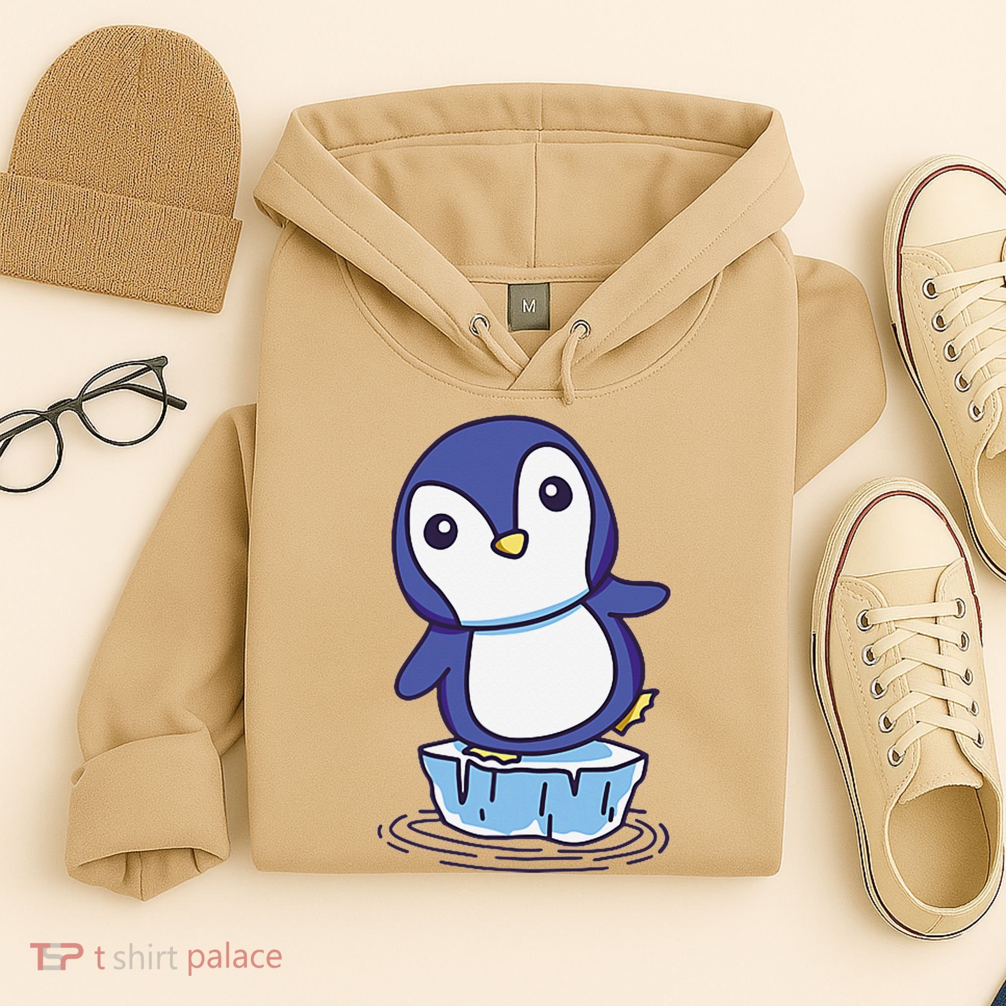 Cute Penguin Standing On An Ice Floe Hoodie