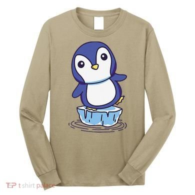 Cute Penguin Standing On An Ice Floe Long Sleeve Shirt