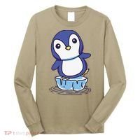 Cute Penguin Standing On An Ice Floe Long Sleeve Shirt thumb 0