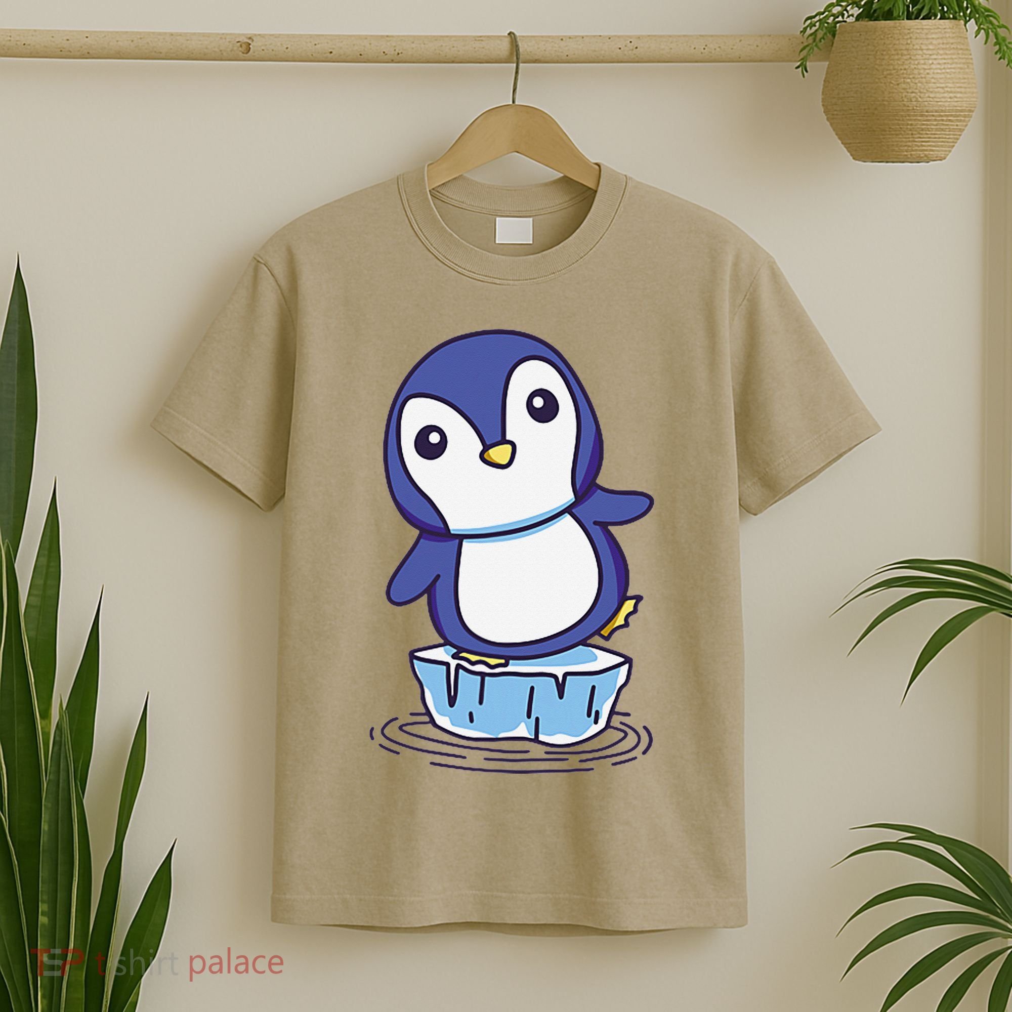 Cute Penguin Standing On An Ice Floe T-Shirt
