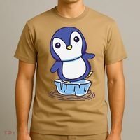 Cute Penguin Standing On An Ice Floe T-Shirt thumb 3