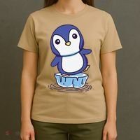 Cute Penguin Standing On An Ice Floe T-Shirt thumb 4